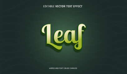 leaf editable text effect