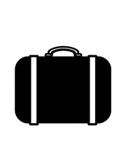 Travel suitcase illustration icon, black silhouette vector