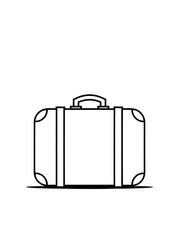 Travel suitcase illustration icon, black silhouette vector