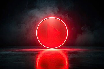 Abstract animation: a red circle pulsates against a black backdrop, looping seamlessly.