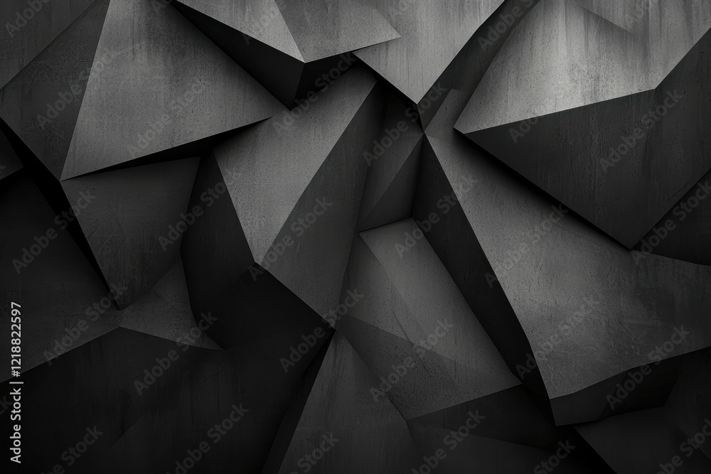 Poster modern dark geometric background with angular shapes and textured design