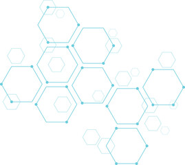 Blue hexagon concept design abstract technology background