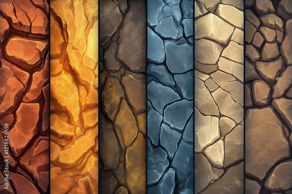 Poster realistic rock textures evolving procedurally