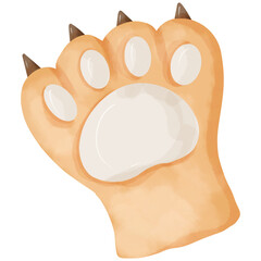 Cartoon hand drawn watercolor dog foot