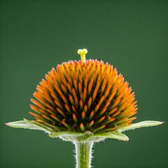 Yellow flower on green background