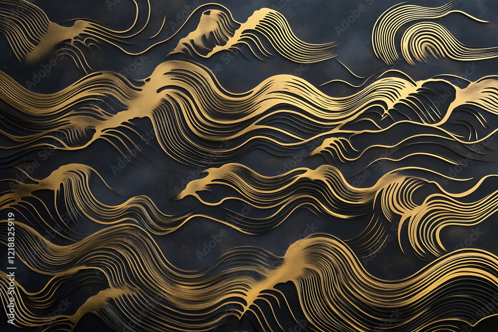 Poster elegant, harmonic wave patterns.