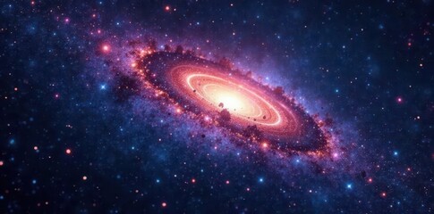 Fototapeta premium Distant galaxies, glittering starscape, dark void, nebulae, space