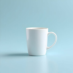 Obraz premium Minimalist White Coffee Mug on Soft Blue Background: A Study in Simplicity and Design Elegance