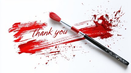 Fototapeta premium Creative thank-you cards write with a brush in minimalistic style