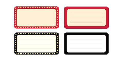 Set Retro Lightbox vector template, for party poster, banner advertising, promotion and sale billboard, cinema, bar show or restaurant.