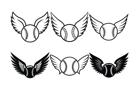 black and white wings set