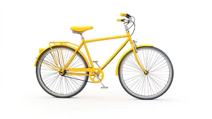 Fototapete Yellow bicycle on white background, studio shot (2) © Fenny