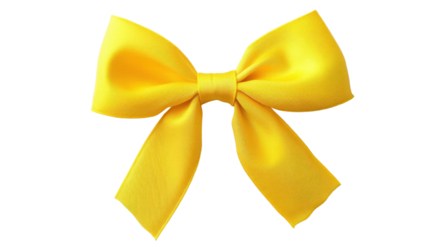 Yellow bow tie on transparent background