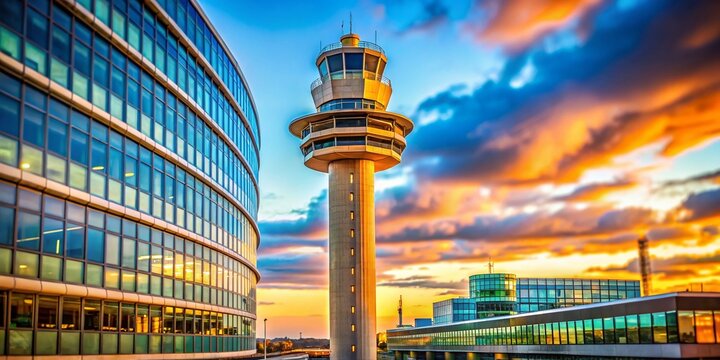 Arlanda Airport Tower Sweden, High Detail, Deep Focus, Stunning Architectural Photography