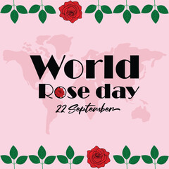 World Rose Day social media post editable 