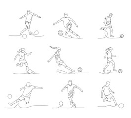 A simple illustration set reflecting the football theme with an elegant linear drawing.