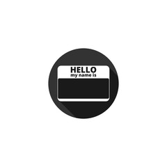 Hello My Name Is Tag with Copy Space icon isolated on transparent background