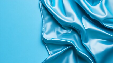 Obraz premium Draped Blue Satin Fabric Shows Soft Texture