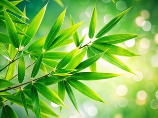 Bamboo Leaves Growth - Bokeh Effect - Nature Stock Image