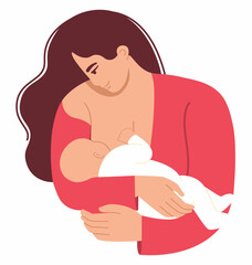 Breastfeeding. mother feeding a baby breast