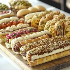 Delicious assorted sandwiches buffet, catering event