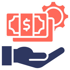 Payroll Management glyph color icon