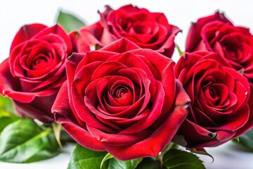 Naklejka premium Beautiful Red Roses Tilt-Shift Photography Isolated