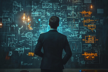 Complexity concept, complex problem solution, confused business man looking for solution, understanding and clarity about complex problem, brainstorm