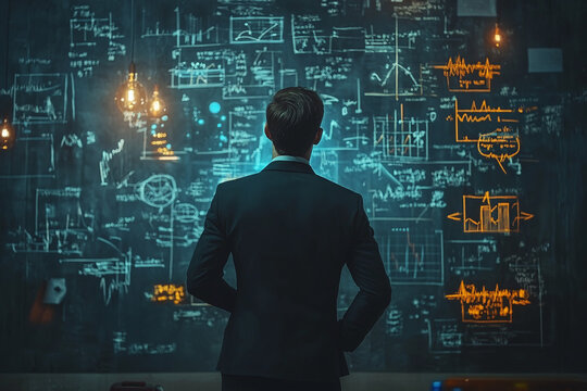 Complexity concept, complex problem solution, confused business man looking for solution, understanding and clarity about complex problem, brainstorm