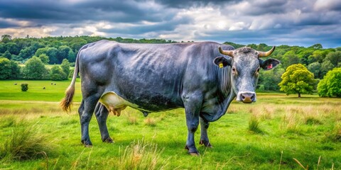 Belgian Blue Heifers Grazing, Chorleywood Common, Hertfordshire, Conservation Farming
