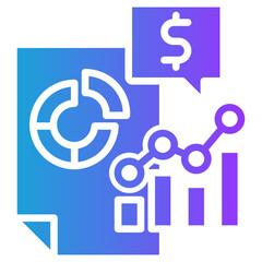 Financial Statement glyph gradient icon