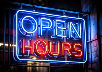 24/7 Open Sign Silhouette - Illuminated Night Business