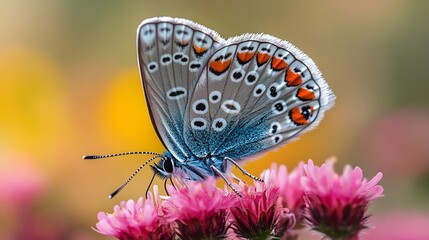 Butterfly Resting on a Colorful Flower