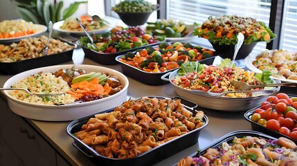 Obraz premium Hosting an office potluck lunch 