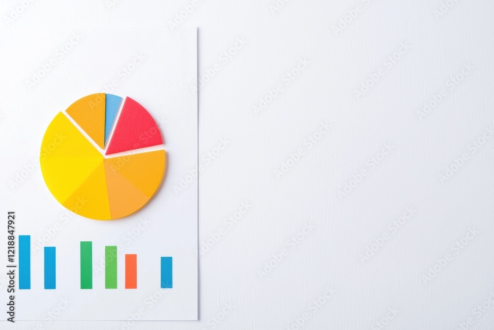 Poster clean and modern business infographic displaying colorful data visualizations