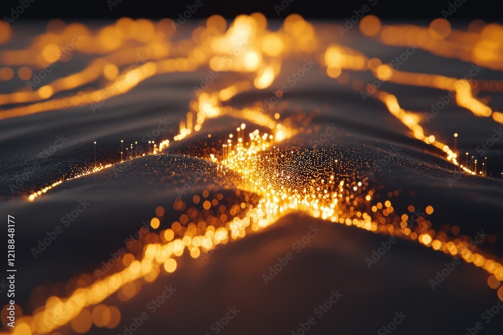 Poster abstract digital map connecting global business elements in a dynamic visualization