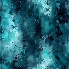 Tranquil abstract watercolor texture in teal and dark green with soft gradients and brushstrokes