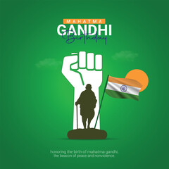 Gandhi Jayanti. Gandhi Jayanti creative design for social media ads