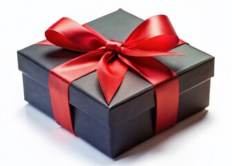 Black Gift Box with Red Ribbon Fashion Photography