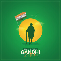 Gandhi Jayanti. Gandhi Jayanti creative design for social media ads