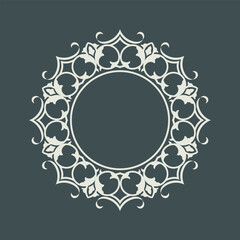 Round frame circle vintage flourish label vector