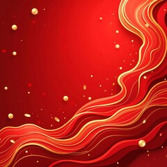 Abstract celebration of Chinese New Year, gold and red, flowing shapes, joyful festive mood