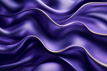 Fototapeta premium Rich purple silk fabric draping elegantly with gentle waves creating a luxurious texture in soft lighting