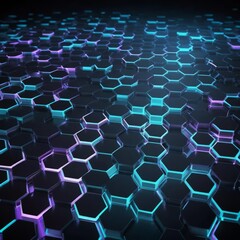 Fototapeta premium Dynamic Abstract Hexagon Pattern with Light Trails.jpeg
