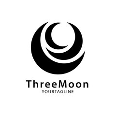 Three crescent moon logo with a simple and unique style, suitable for your e-sports logo, clothes, brand