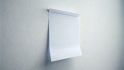 Blank Note Paper on White Wall High Depth of Field AI Photo