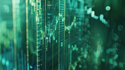 Abstract Data Visualization: Green Stock Market Charts