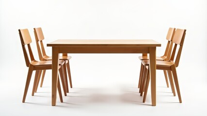 Wooden Dining Set for Four - Modern Farmhouse Style