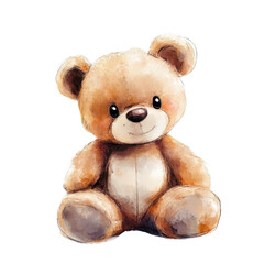 Obraz premium A cute teddy bear plush toy sitting adorably, perfect for children's rooms and gifts., isolated on a transparent background.