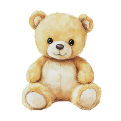 Obraz premium A cute teddy bear with a friendly smile, perfect for children's rooms and gifts., isolated on a transparent background.